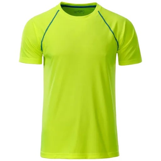 James & Nicholson (Daiber) Pánské funkční tričko JN496 - Jasně žlutá / jasně modrá | XL