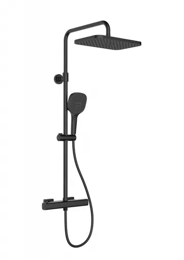 KFA Dešťová hlavice Malaga s termostatickou sprchou, nástěnná, černá 5756-910-81