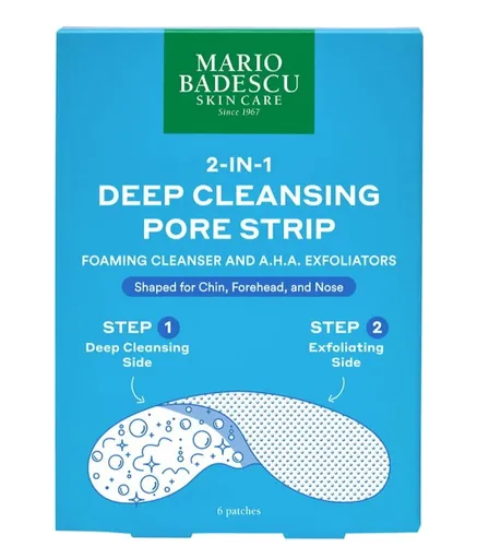 Mario Badescu 2 v 1 čisticí páska na póry (2-In-1 Deep Cleansing Pore Strip) 6 ks