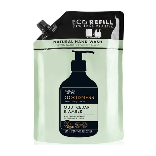 Baylis & Harding Tekuté mýdlo na ruce Oud, Cedr & Ambra náhradní náplň 1000 ml
