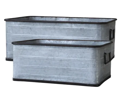 2ks dekorační plechové zinkové antik obaly na květináče - 58*36*24 cm Chic Antique