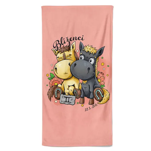 Osuška Koňská znamení – blíženci (Velikost osušky: 70x140cm)