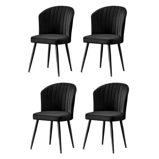 Sada jídelních židlí Rubi Black and Black, 4 ks