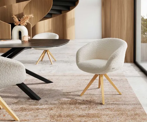 Otočná židle Vinka-Flex s područkami dřevěná podnož hranatá