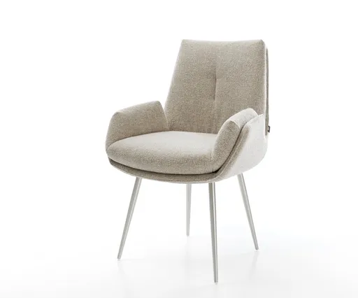 Jídelní židle Clea-Flex tkanina Měkký béžová 4-nohá zúžená