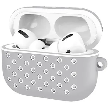 AlzaGuard Silicon Polkadot Case pro AirPods Pro šedo bílé (AGD-ACP2GW)