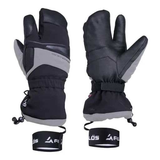 FLLÖS FIBRA Lyžařské unisex rukavice, černá, velikost
