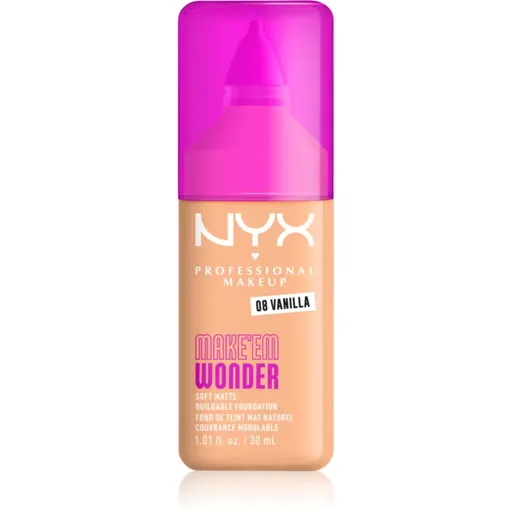 NYX Professional Makeup Make ‘Em Wonder lehký matující make-up odstín 08 Vanilla 30 ml