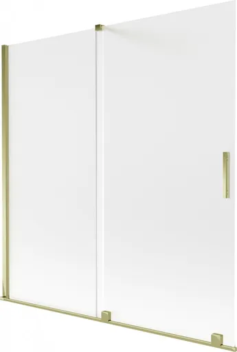 MEXEN/S Velar dvoukřídlá posuvná vanová zástěna 160 x 150, dekor, zlatá 896-160-000-31-50