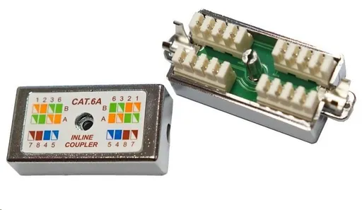Spojovací box FTP Cat6A narážecí, stříbrná