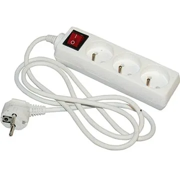 Solight Prodlužovací přívod, 3 zásuvky, bílý, vypínač, 5m (PP13)