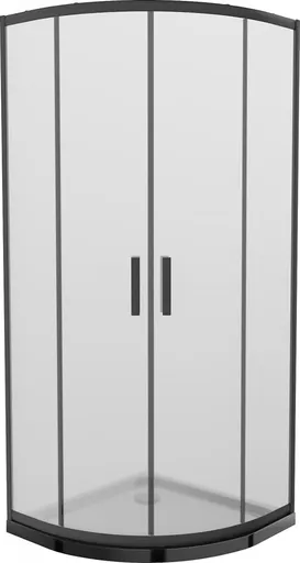 MEXEN/S Rio sprchový kout čtvrtkruh 80x80, dekor, černá + černá vanička se sifonem 863-080-080-70-30-4170B