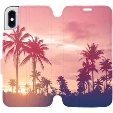 Flipové pouzdro na mobil Apple iPhone XS - M134P Palmy a růžová obloha (5903226468461)