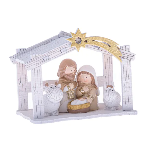 Vánoční betlém s kometou 9,5 x 7,2 x 6 cm, bílá