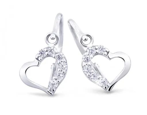 Cutie Jewellery Něžné dětské náušnice z bílého zlata C2757-10-X-2 čirá