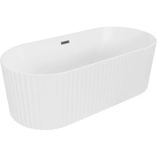 MEXEN/S Paola volně stojící vana reliéf 170 x 80, bílá mat, sifon a přepad grafit metal 52721708001-95