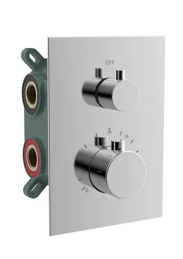 SAPHO KIMURA podomítková sprchová termostatická baterie, box, 2 výstupy, chrom KU682