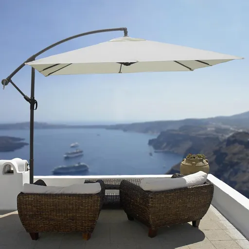 Haushalt international Hliníkový boční slunečník – béžový, UV 50+