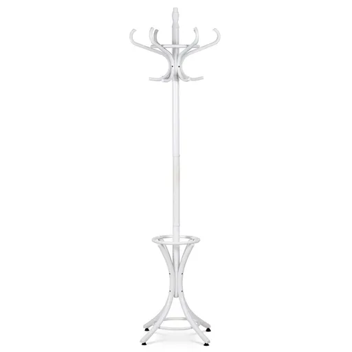 Dřevěný masivní věšák bílá matná, 185 cm