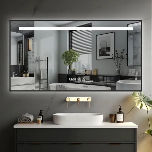 IREDA Koupelnové zrcadlo s LED osvětlením, 80 x 60 cm 95802