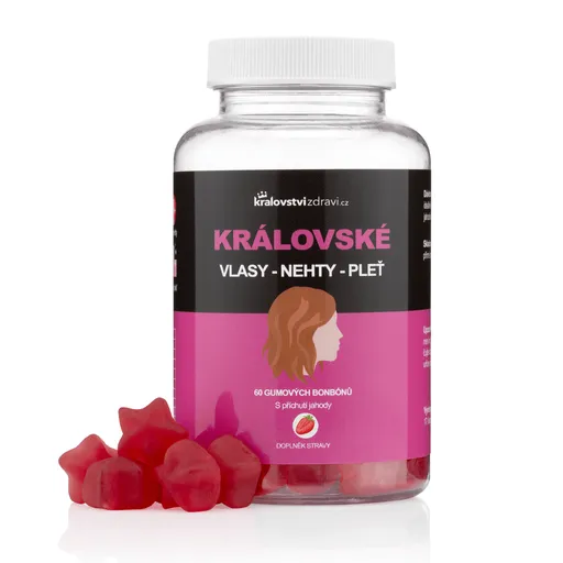 Království zdraví Královské vlasy, nehty, pleť s biotinem a vitamíny, 60 gumových bonbónů