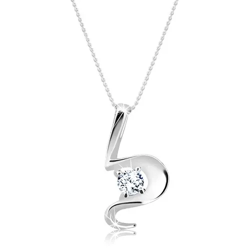 Náhrdelník ze stříbra 925 - nepravidelná vlnka, třpytivý zirkon