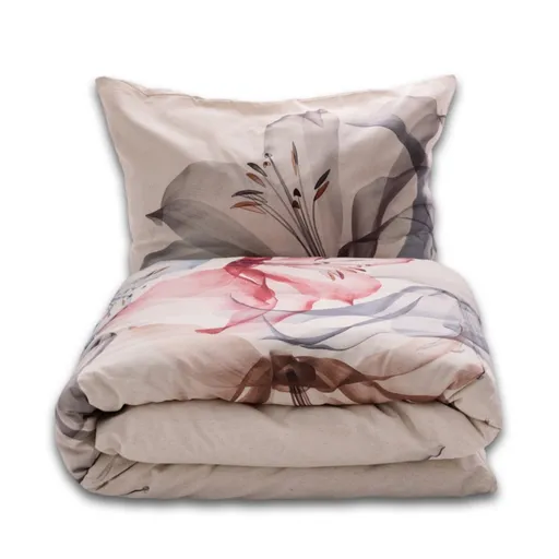 Povlečení ze směsi bavlny a lnu Lilie, 160 x 200 cm, 2 ks 70 x 80 cm