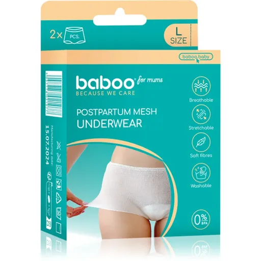 Baboo Postpartum Mesh Pants poporodní kalhotky velikost L 2 ks