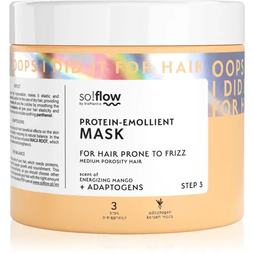 so!flow Medium Porosity Hair Protein-Emollient Mask maska na vlasy proti krepatění 400 ml