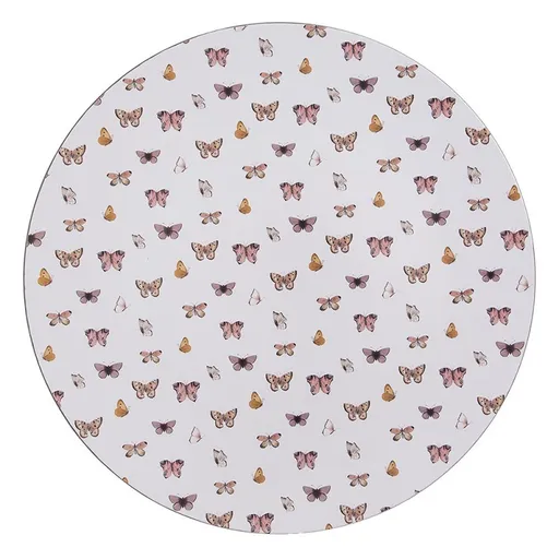 Bílý servírovací talíř s motýlky Butterfly Paradise - Ø 33*1 cm Clayre & Eef