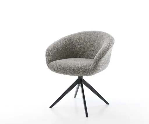 Otočná židle Vinka-Flex s područkami Bouclé stříbrnošedá