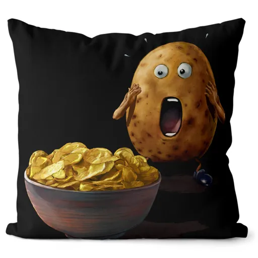 Polštář Vyděšená brambora (Velikost: 40 x 40 cm)