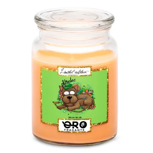 Svíčka Psí znamení – střelec (Vůně svíčky: Tropické ovoce)