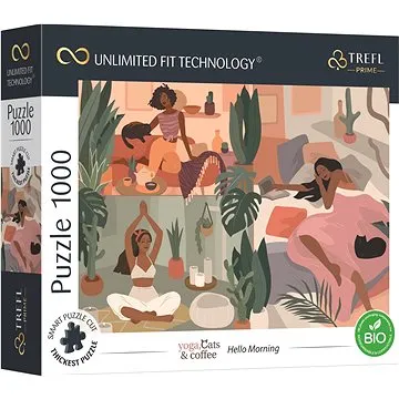 Trefl Puzzle UFT Yoga, Cats & Coffee: Dobré ráno 1000 dílků (10694)