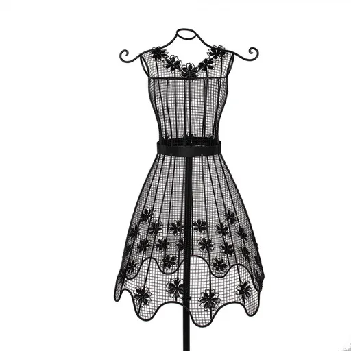 Černá kovová dekorativní figurina Mannequin - 43*34*149 cm Clayre & Eef