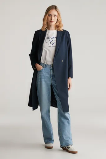 KABÁT GANT TEXTURE CLASSIC COAT EVENING BLUE