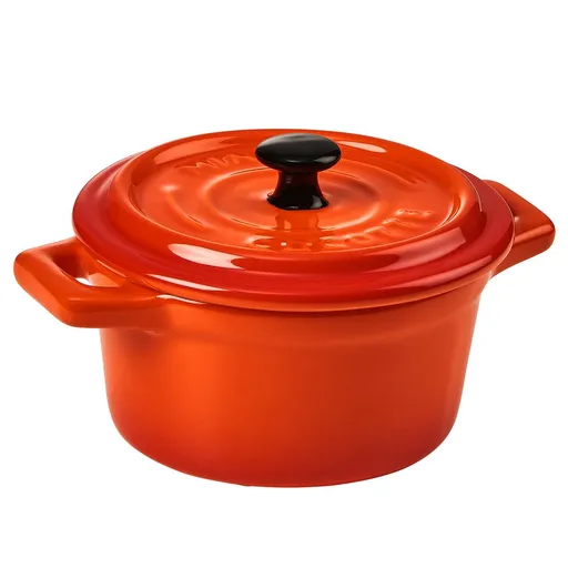 C'EST SI BON Mini zapékací miska s pokličkou kulatá - oranžová