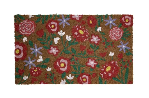 Kokosová rohožka s červenými květy Fleury Poppy - 75*45*2cm Mars & More