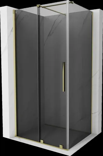 MEXEN/S Velar sprchový kout, posuvné dveře 90 x 70, grafit, zlato 871-090-070-41-50
