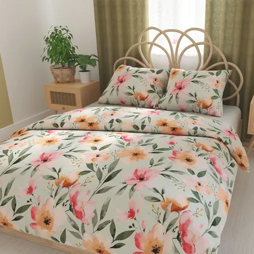 Forbyt Saténové povlečení Floralis, 140 x 200 cm, 70 x 90 cm