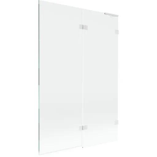 MEXEN/S Lunar L vanová zástěna 2-křídlová pravá 120 x 150, transparent, bílá 897L-120-100-20-00-P