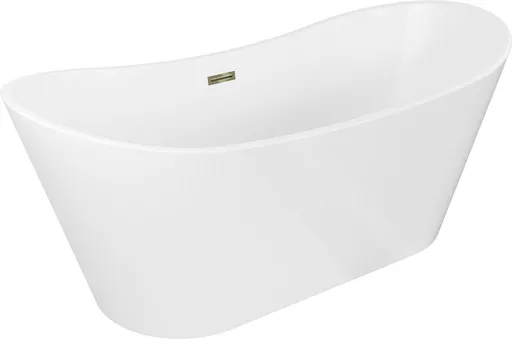 MEXEN/S Montana vana volně stojící 150 x 75, bílá, sifon a přepad zlatá 52011507500-50