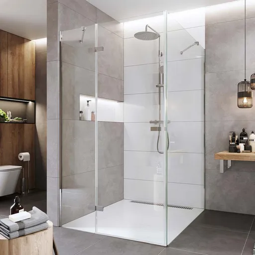 Mereo Sprchový kout, Novea, obdélník, pantový, 90x100 cm, chrom ALU, sklo Čiré, dveře levé a pevný díl CK10216ZL