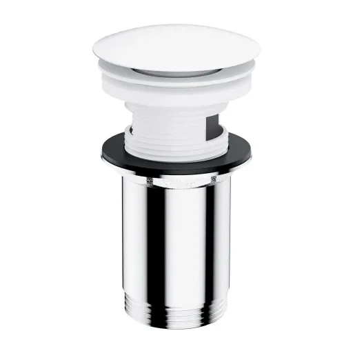 OMNIRES Zátka klik-klak pro umyvadlo s přepadem i bez přepadu, bílá mat A706BM