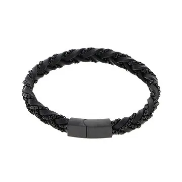 Ewena Kožený náramek Groet černý (8594214690772)