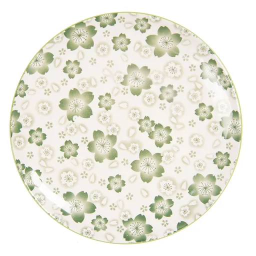 Zelený dezertní talíř Martine - Ø 21 cm Clayre & Eef