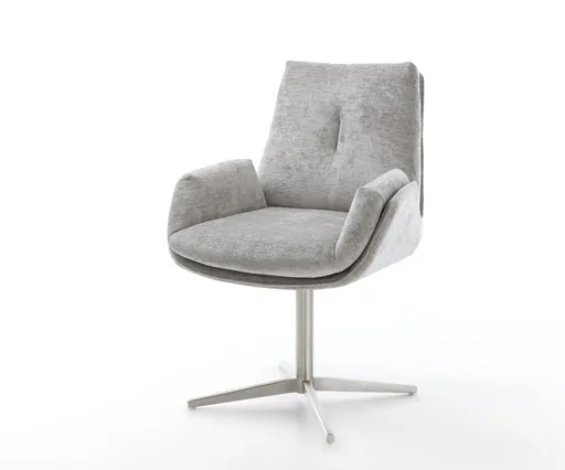 Jídelní židle Clea-Flex žinylka stříbrnošedá podnož nerezová