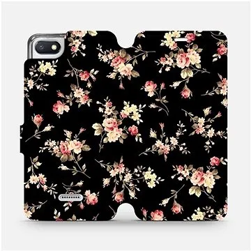 Flipové pouzdro na mobil Xiaomi Redmi 6A - VD02S Květy na černé (5903226364596)