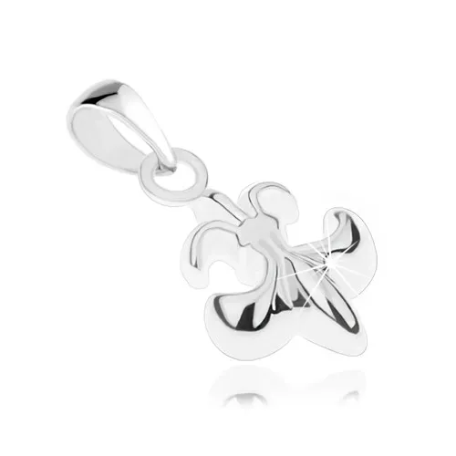 Stříbrný přívěsek 925, liliový květ - Fleur de Lis, lesklý povrch