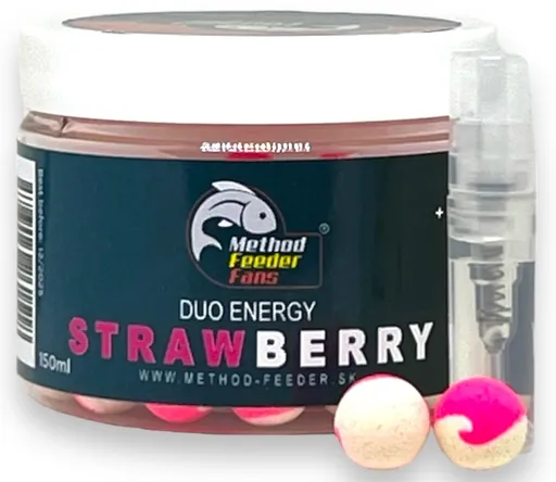 Method feeder fans pop up duo energy 15 mm 100 ml + sprej esence 2 ml - jahoda